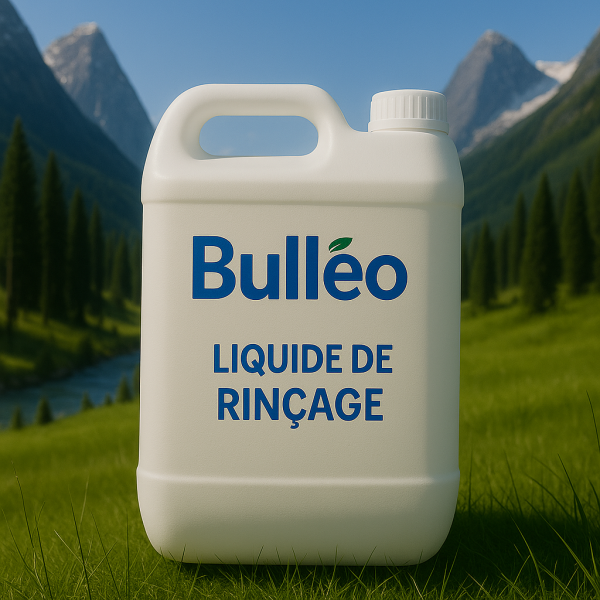 Liquide de rinçage Bulléo 5L CHR : brillance pro, séchage rapide, zéro trace. Idéal machines lave-vaisselle pros. Livraison offerte dès 50€.