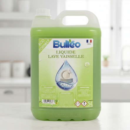 Liquide Lave-Vaisselle Bulléo 5L – Puissant & Économique - 250 Lavages | Livraison Nîmes, Marseille, Toulon, Nice